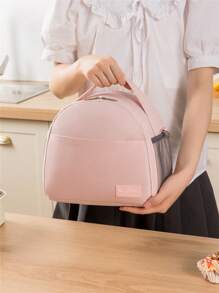 1pc Semicircular Thermal Bag, Oxford Cloth Material, Modern Minimalist Design, Outdoor Travel Picnic Cooler Lunch Box Bag With Shoulder Strap Lunch Bag Lunchbox Lunch Bag Women For School For Teacher For Camping Cooler Bag For Classroom Cool Bag Picnic Bag Office AccessoriesInsulatedWomanFor Women LadiesSchool Supplies Stuff Accessories Bag For School School Accessories School Stuff