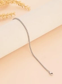 1只時尚、簡約、個性化的朋克風格矩形不銹鋼手鐲,作為節日禮物送給朋友