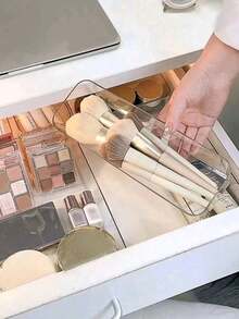 1/4 piezas Caja de almacenamiento de cajón transparente versátil, organizador de cosméticos transparente multifuncional y elegante para maquillaje, joyas y accesorios, perfecto para uso en el hogar, la oficina y los viajes, regalo ideal para cumpleaños, fiestas y ocasiones especiales, mantenga su espacio ordenado y ordenado con esta elegante solución de almacenamiento - transparente - Ver 4