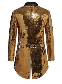 Men Glitter Tailcoat Suit Tuxedo Jacket For Stage Performance Formal Costume