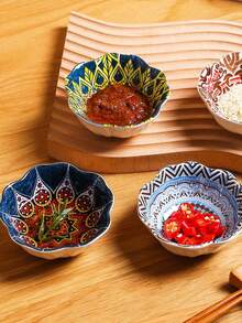 4/1 chiếc, Đĩa gốm Bohemian, Bát đựng món khai vị salad nhiều màu sắc, Bộ đồ ăn nhà bếp đa năng, Có thể dùng trong máy rửa chén, lò vi sóng, Lý tưởng cho lẩu, dã ngoại, cắm trại, đựng trái cây, rau củ, salad - Nhiều màu - Xem 7