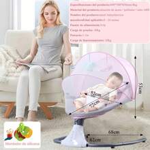 Electric Hammock, Portable Swing, Indoor Hammock With Remote Control, 3-Point Harness, 12 Lullabies And Bluetooth Function - View 4