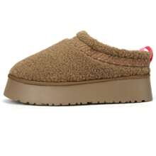 Women's Slippers Platform Mini Boots Short Ankle Boot Fur Fleece Lined Sneakers House Slippers Anti-Slip Boot For Outdoor - Brown - View 3