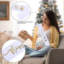 2pcs Set Pesta "Calon Ibu": 1 Mahkota Berlian Imitasi dan 1 Tali Bahu untuk Kaki, untuk Pesta Pengungkapan Jenis Kelamin Bayi, Dekorasi Keluarga, dan Hadiah Baby Shower - MultiWarna - View 5