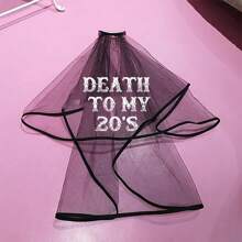 Velo negro de los veinte "Funeral a mis 20 años", alternativo gótico y gótico para mujeres, decoración de fiesta de cumpleaños de los 30 años, "30 sucia", corona de cumpleaños, regalo conmemorativo, presente, accesorios de foto