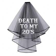 Velo negro de los veinte "Funeral a mis 20 años", alternativo gótico y gótico para mujeres, decoración de fiesta de cumpleaños de los 30 años, "30 sucia", corona de cumpleaños, regalo conmemorativo, presente, accesorios de foto