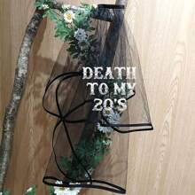 Velo negro de los veinte "Funeral a mis 20 años", alternativo gótico y gótico para mujeres, decoración de fiesta de cumpleaños de los 30 años, "30 sucia", corona de cumpleaños, regalo conmemorativo, presente, accesorios de foto