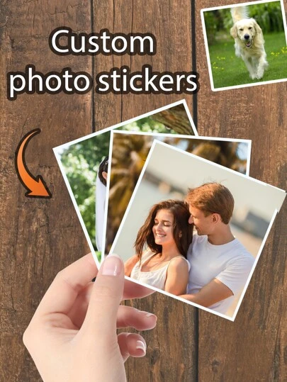 12 pegatinas cuadradas personalizadas con fotos, pegatinas de imagen resistentes al agua y al sol - perfectas para startups, bodas, regalos y promociones - ideales para portátiles, botellas de agua, etc., resistentes al agua, adhesivas, ornamentales exquisitas, personalizadas, únicas, regalos ideales para ella, mamá, papá, familia, amigos, mascotas para aniversarios, para el Día de San Valentín, para el Día del Niño, para el Día del Padre, para el estreno de la casa, sala de estar, dormitorio, oficina, sala de té, hogar, comedor, artículos escolares, pegatinas personalizadas, renovación del hogar, calendario festivo