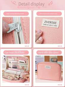 1个，多层大容量铅笔盒，可放笔记本，男女生新款文具盒，初中高中铅笔盒，女生多功能收纳袋，小学生【本产品仅有笔盒，不包含场景图片配件】L铅笔盒，新学期的完美礼物，返校，学校用品，铅笔袋，书包 - 米色 - 查看 3