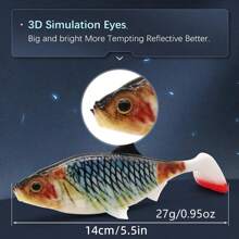 2pcs Soft Fishing Kit 3D 14cm/5.5Inch Artificial Bait Shad Pike Perch Zander Catfish Fishing Tackle Isca Artificial