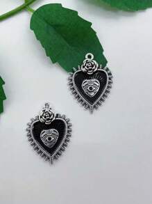 10pcs New Dark Big Heart Enamel Charms Gothic Retro Style Fashion Romantic Pendants For Making Handmade DIY Jewelry Accessories Valentines