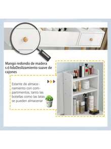 Tocador Multifuncional Con Espejo Tocadores Blancas Baratas - Blanco - Ver 8