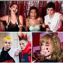 40/160/280 Peças Adesivos Coloridos - À prova d'água, à prova de suor e suave na pele, adequado para pintura facial/pintura facial e corporal/giz de festa/suprimentos de maquiagem para festa/Halloween/Natal/Festivais/Adesivos divertidos para fotos, Maquiagem, Barato, Decoração de quarto, Penteadeira, Viagem, Quarto, Acessórios de maquiagem