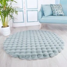 1pc Plush Soft Comfortable Circular Solid Color Rug, Cozy Fluffy Carpet Suitable For Bedroom, Living Room, Sofa, Vanity Area And More Gifts Birthday Graduation