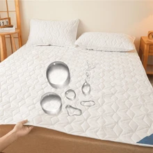 1pc Waterproof Quilted Mattress Protector, Breathable Mattress Topper Pad With Elastic Straps For Bed Cover