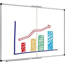 Large Magnetic Dry Erase Whiteboard 48 X 36 Inch, 4' X 3' Big Foldable White Board For Wall With Marker Tray | Silver Aluminum Frame Folding Message Presentation Board - 1 - Xem 1