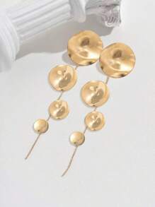 Pendientes redondos con colgante de borlas con estilo floral europeo y americano