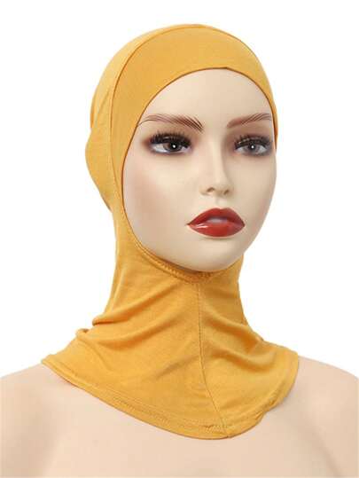 Women's Inner Cap Underscarf Hijab Cap Turban Hat Amira Hijab Fashionable Solid Color Chin Elastic Head Cap & Neck Sca.Rf Headband Daily Under Cap Veiled Clothes
