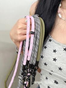 好看的长斜挎肩带手机挂绳，适用于所有智能手机，夹子适合所有标准手机壳，不影响充电，可以挂 Ccd 相机耳机眼镜袋水瓶手机配件礼物送给母亲、家人、朋友、生日、节日手机挂饰、手机链 - 彩色 - 查看 3