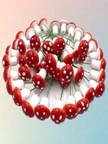 20/30 Stück rote Mini-Pilz Waldlandschaft Deko, Miniatur Garten, Outdoor Geburtstag Heim Büro Garten Party Kuchen Deko, DIY Basteln