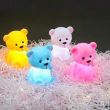 1 Peça Luz Noturna Inclinada de Urso de Pelúcia com 4 Cores de LED, Lâmpada de Ambiente de Urso Fofo para Quarto e Sala de Estar, Decoração Luminosa de Urso de Pelúcia para Festa e Festival