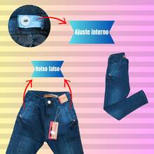 Jeans Comfort Pants For Young Girls 4 To 8 - Màu xanh bụi bặm - Xem 3