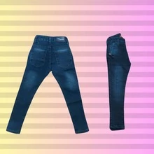 Jeans Comfort Pants For Young Girls 4 To 8 - Màu xanh bụi bặm - Xem 2