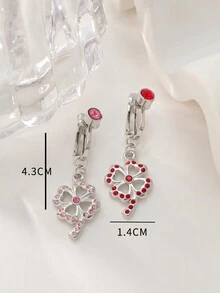 2pcs Navel Rings, Non-Piercing Navel Rings, Fake Navel Rings, Rhinestone Navel Rings Pendant, Non-Piercing Earring - 2 Lock Pendants - View 11