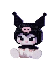 Sanrio Jeu de blocs d'assemblage mignons, jouet de construction de chat de dessin animé charmant. Cadeau d'anniversaire ou de Pâques idéal pour les jeunes enfants, fabriqué en matériau PP (certaines pièces peuvent être aléatoires)