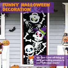 SYNCFUN 3D Design Cute Skeleton Family Door Cover 30" X 72" For Halloween Door, Window And Wall Cover Decoration - Nhiều màu - Xem 8