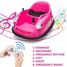 2-Speed, 360°Spin Ride On Electric Bumper Car For Kids & Toddlers, 12V Battery Car For Kids W/Parent Remote, Led Lights