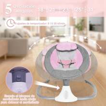 Electric Hammock, Portable Swing, Indoor Hammock With Remote Control, 3-Point Harness, 12 Lullabies And Bluetooth Function - View 6