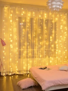 2 pièces 100/200/300 Guirlandes Lumineuses de Rideau avec 8 Modes, Alimentées par USB avec Télécommande, Guirlandes Lumineuses Féeriques Idéales pour Mariage, Noël et Décoration de Fête à la Maison