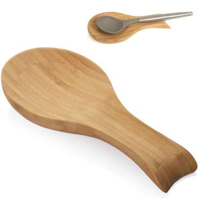 1pc Large Bamboo Spoon Rest - Versatile & Practical Simple Design