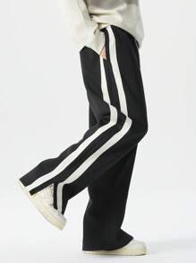 Extra Loose & Wide Plus Size Men Casual Pants, New Autumn Fashion Brand Straight Trousers, For Fall - Black - View 4