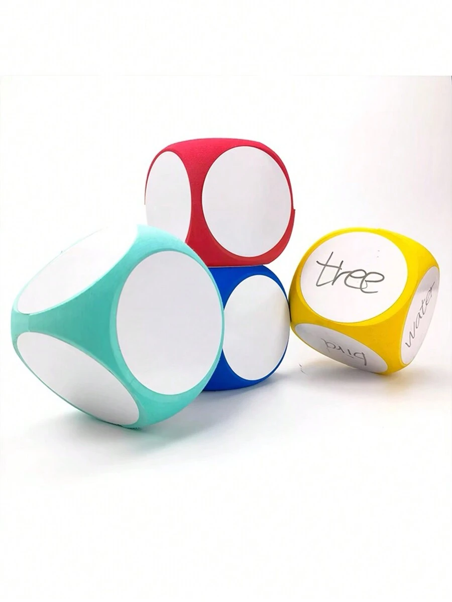 BELLKIDS 1 个大骰子玩具，EVA 材料骰子，空白表面，可擦除白板，6 面骰子玩具，桌面游戏，互动游戏，教室，教学骰子，教学工具。