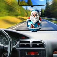 1 pièce Pendentif créatif de Père Noël de Noël, décoration de voiture intérieure plate en acrylique à suspendre - cadeau parfait pour la décoration de la maison et du bureau
