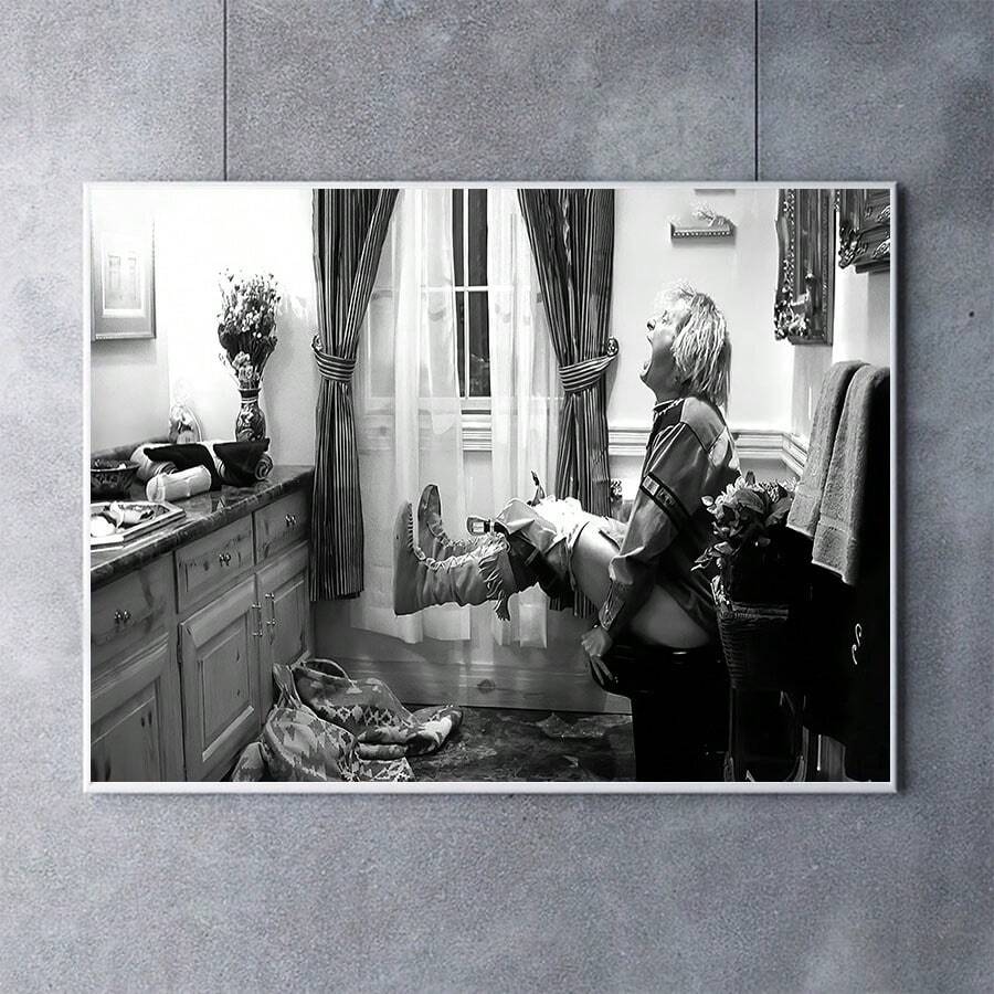 1 Stück/Set Vintage Schwarz-Weiß Kunst ästhetische Poster, Retro Klassisch Lustige Toilette Leinwand Wandkunst Moderne Funky Drucke Malereien Badezimmer Dekoration, Ohne Rahmen enthalten - Schwarz und Weiss - Übersicht 1