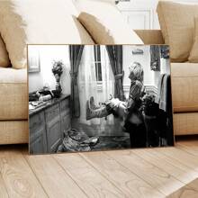 1 Stück/Set Vintage Schwarz-Weiß Kunst ästhetische Poster, Retro Klassisch Lustige Toilette Leinwand Wandkunst Moderne Funky Drucke Malereien Badezimmer Dekoration, Ohne Rahmen enthalten - Schwarz und Weiss - Übersicht 8