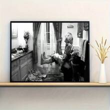 1 Stück/Set Vintage Schwarz-Weiß Kunst ästhetische Poster, Retro Klassisch Lustige Toilette Leinwand Wandkunst Moderne Funky Drucke Malereien Badezimmer Dekoration, Ohne Rahmen enthalten - Schwarz und Weiss - Übersicht 2