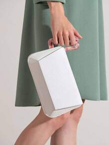 手扣颜色随机，几何缝线，新款时尚女包，百搭，简约小方形腋下包，小众设计，单肩包，晚宴信封包，手提包，非常适合晚宴，时尚街拍，日常出行 - 彩色 - 查看 6