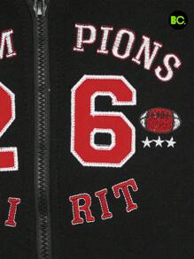 Big City Pants Boy Youth Set Plush Fleece Fashion - 黑色 - 查看 7