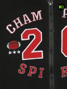 Big City Pants Boy Youth Set Plush Fleece Fashion - 黑色 - 查看 6