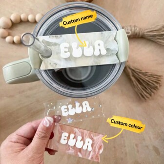 1 Piece 40 Oz Tumbler Car Mug Name Plate. Personalized Name Tags. Tumbler Straw Lid Accessories. Custom Lid Name Tag. Handmade Gifts. Halloween And Christmas Gifts For Family, Friends And Loved Ones Water Bottle,Multi-Functional,Durable,Ornamental,Reusable,Exquisite,Stylish,High-Quality,Colorful,Modern,Custom,Personalized,Unique,Ideal Gifts For Him,Ideal Gifts For Her,Boyfriend,Dad,Girlfriend,Mom,Family,Friends,Tea Room,Home,Garden,Office,For Anniversaries,For Valentine's Day,For Mother's Day,For Birthdays,For Father's Day,For Graduation,For Weddings,For Housewarming,Customized Water Bottle & Cup Accessories