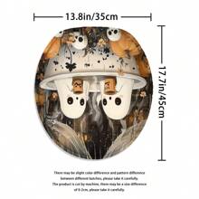 1 件/4 件万圣节浴室装饰套装，包括鬼浴缸浴帘、骷髅浴室配件、南瓜、雏菊、水杯防水浴帘、花卉浴垫、植物马桶座套、防滑 U 型垫、万圣节礼物、秋季家居装饰、万圣节装饰品，配有 12 个浴帘挂钩，70.8 英寸 X 70.8 英寸 - 彩色 - 查看 8