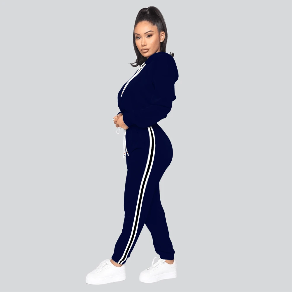 Conjunto Deportivo 2 Piezas Para Dama SEXY FASHION SJ107 - Azul Marino - Ver 1