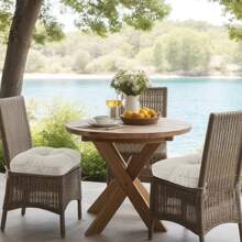Idee-Home Outdoor Chair Cushions Set Of 4, 5" Thick Outdoor Seat Cushion Waterproof Patio Furniture Cushions With Ties, Dining Chair Cushions 19" X 19" Indoor Chair Pads