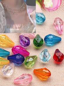 50pcs/Pack 13mm*8mm Acrylic Faux Crystal Waterdrop Shaped Beads For DIY Curtain, Garland, Jewelry Making, Bracelet Craft, Assorted Colors - 50 Water Drop Beads - View 12