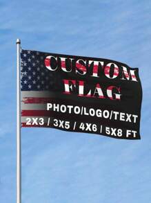 1 pieza bandera personalizada, bandera personalizada para uso en exteriores, con la opción de agregar su propia imagen o texto, para uso tanto en interiores como exteriores - De un solo lado - Ver 1