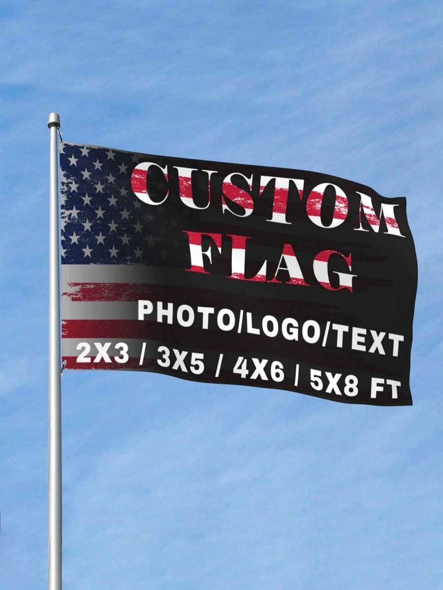 1 pieza bandera personalizada, bandera personalizada para uso en exteriores, con la opción de agregar su propia imagen o texto, para uso tanto en interiores como exteriores - De un solo lado - Ver 1